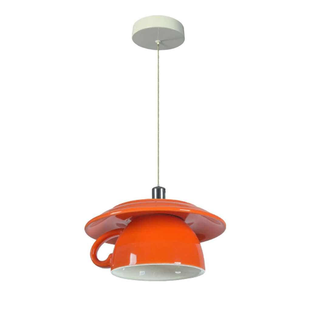 orange hanging coffee pendant lighting