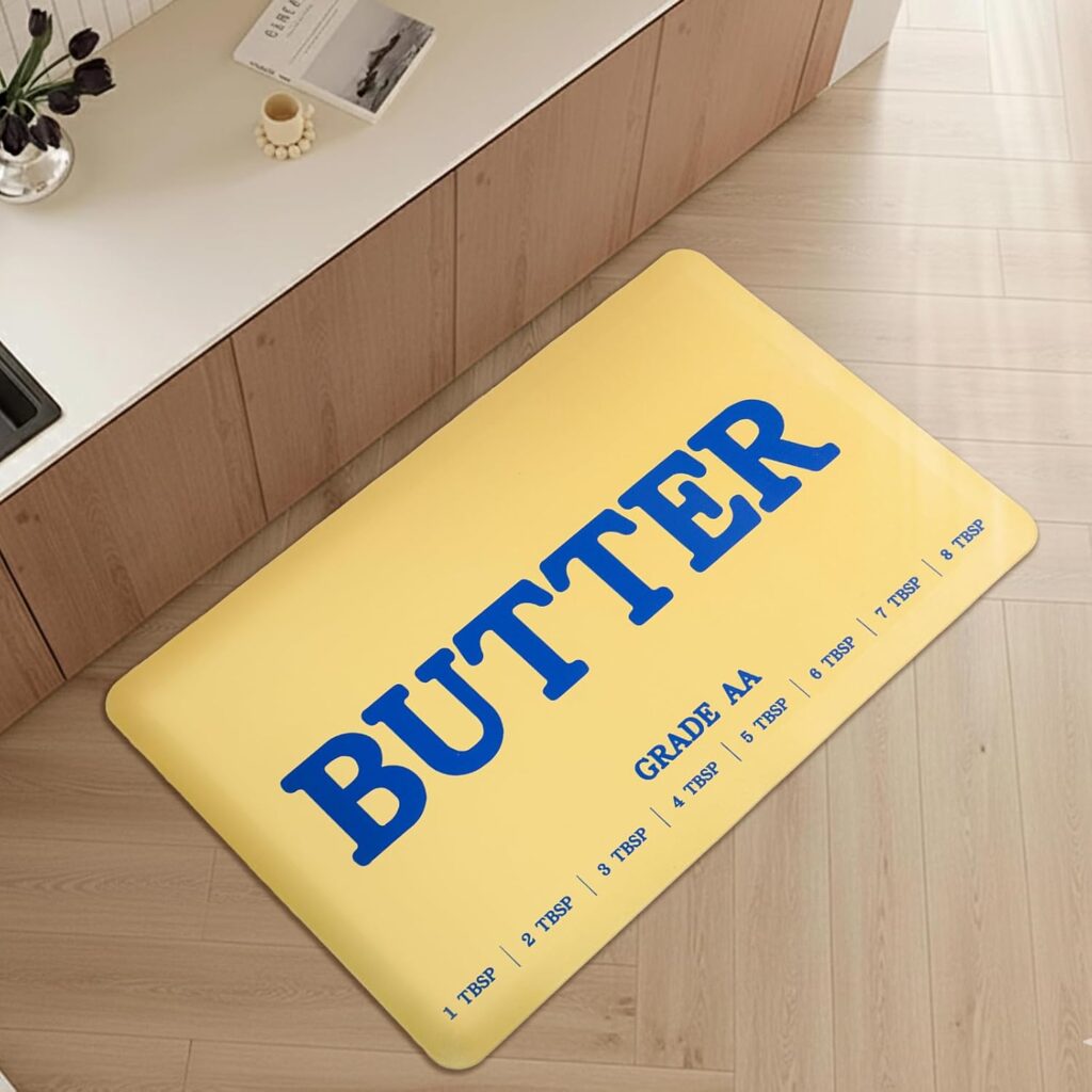butter shaped kitchen floor mat