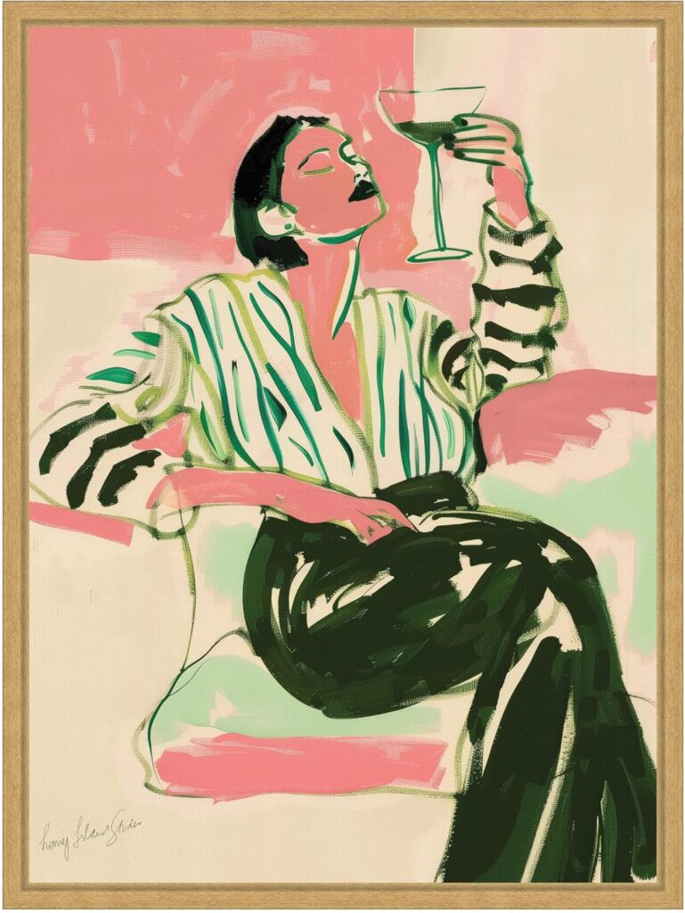 graphic martini print dopamine decor