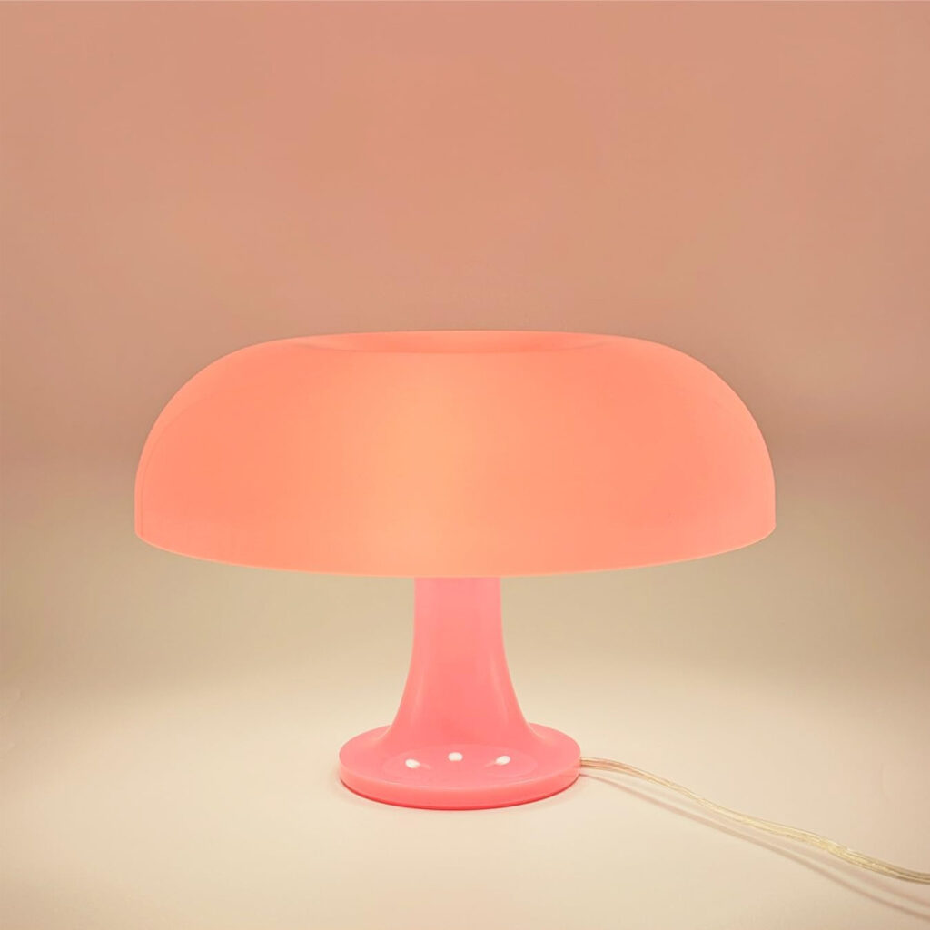 pink mushroom lamp dopamine decor