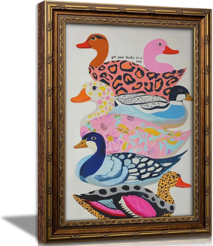 colorful duck painting dopamine decor