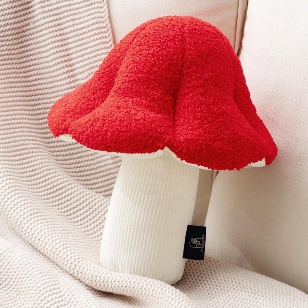 mushroom pillow dopamine living room