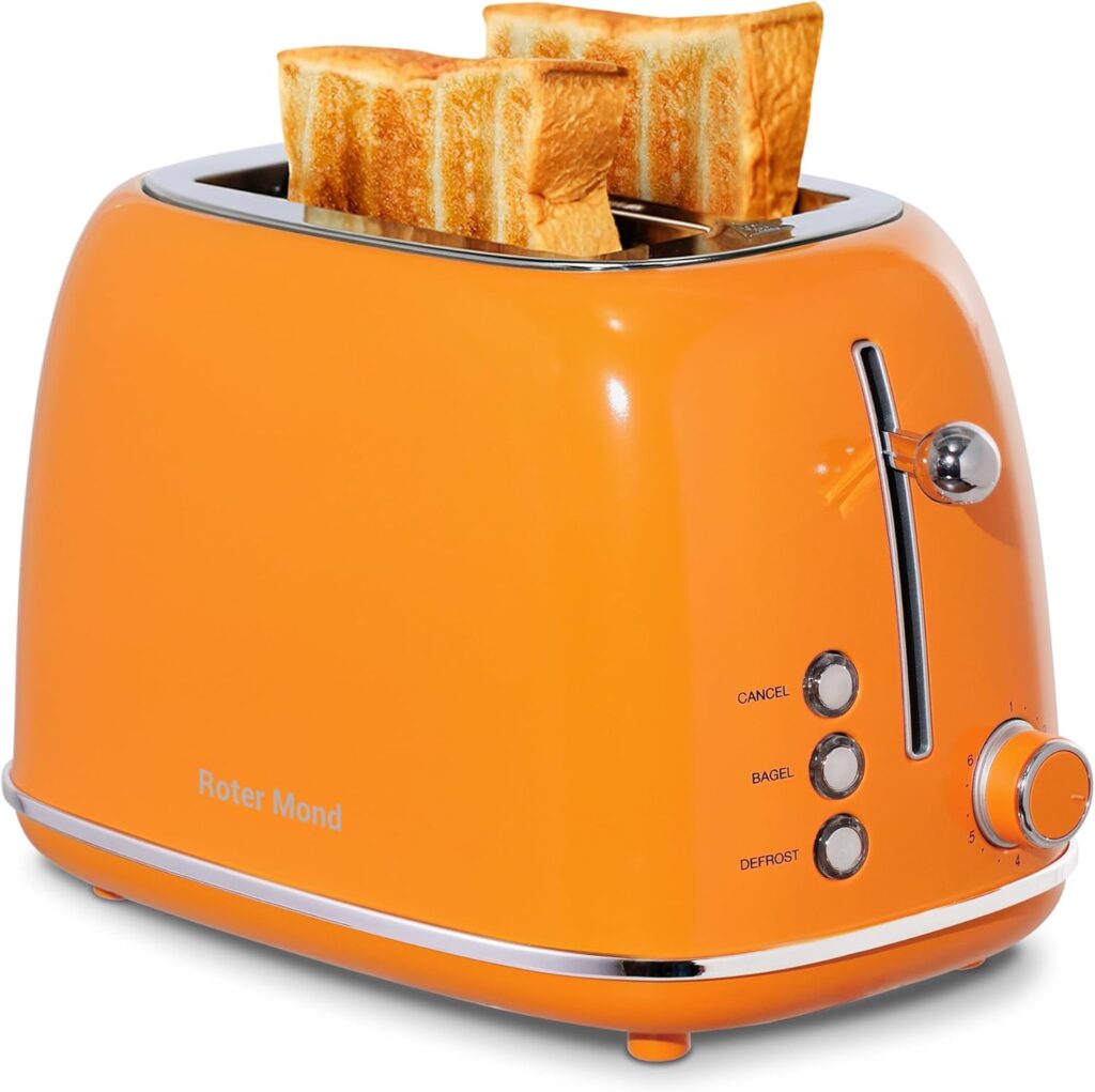 retro orange toaster kitchen